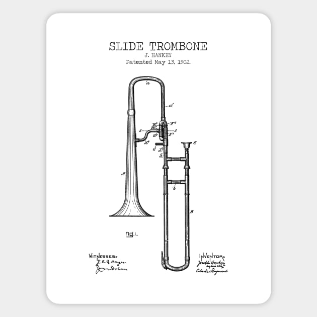 SLIDE TROMBONE patent Magnet by Dennson Creative